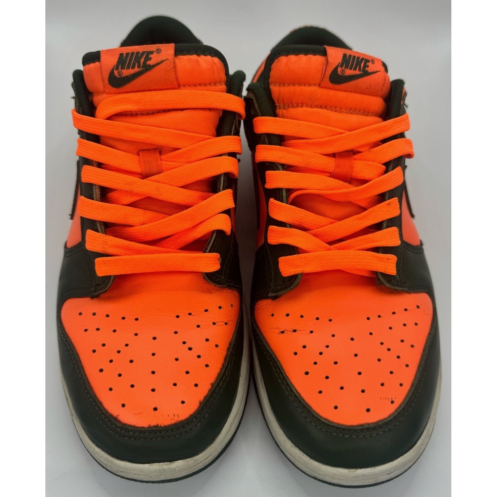 Nike Dunk Low Retro Miami Hurricanes Gorge Green/White/Orange Sz 8 DD1391-300 - Picture 2 of 10